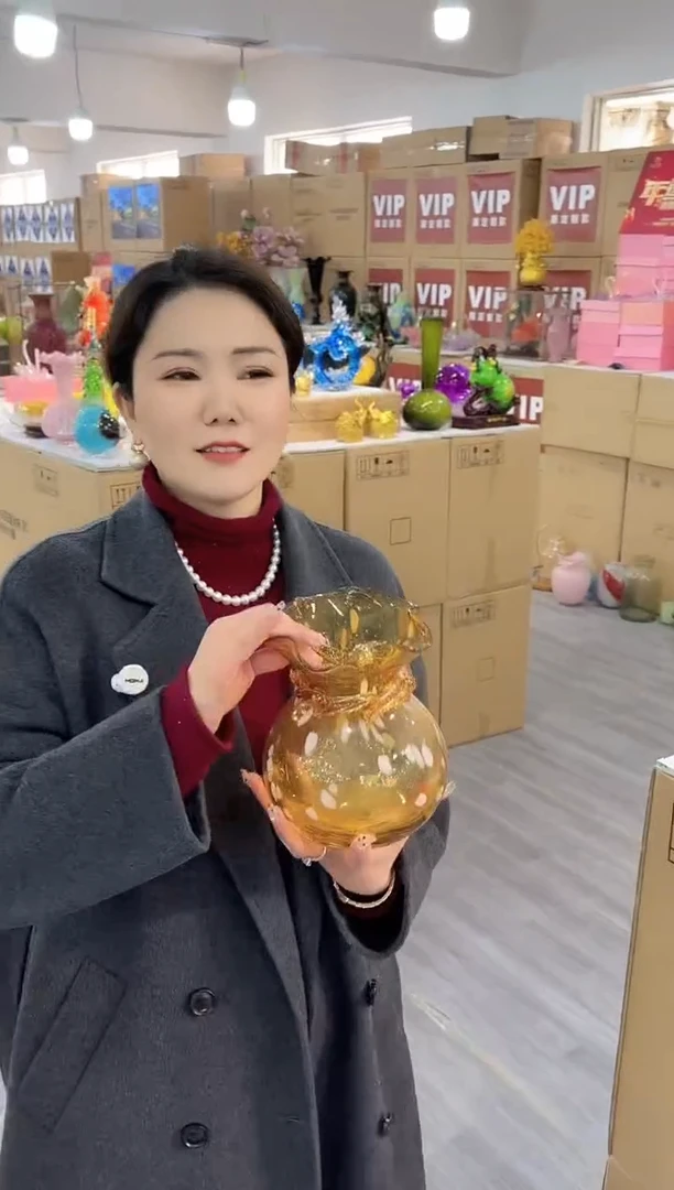 【闪购商品】琉璃椿野花瓶花器早E-4