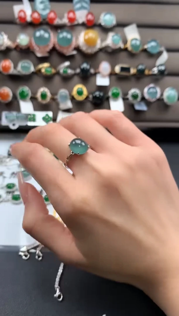 【闪购商品】翡翠戒指银S925镶嵌321312312