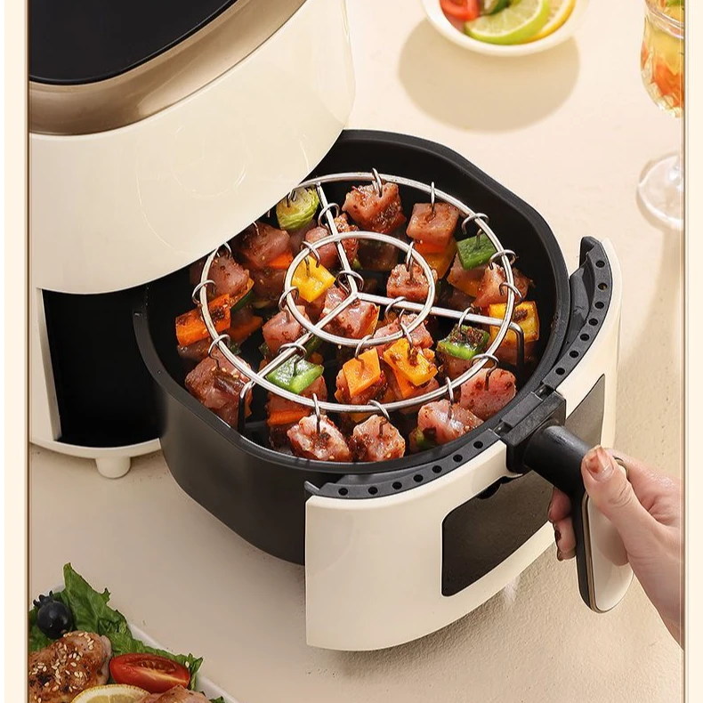 【烤24串】空气炸锅新款专用烧烤架圆形吊挂烤串架家庭厨房户外用