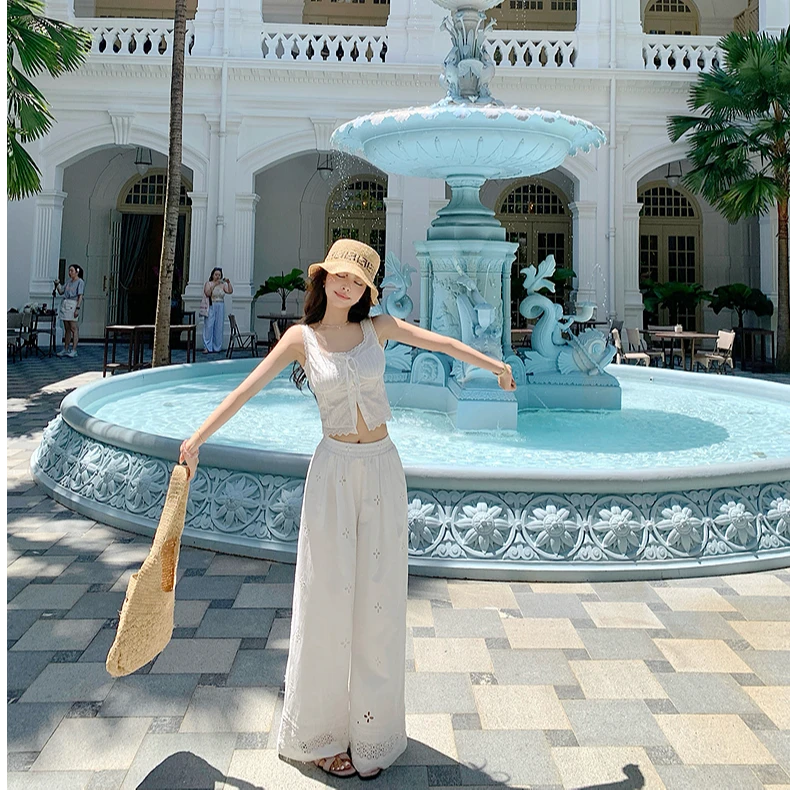 “法式茶歇套装”仲夏午后的浪漫和温柔 重工绣花蕾丝-时尚套装