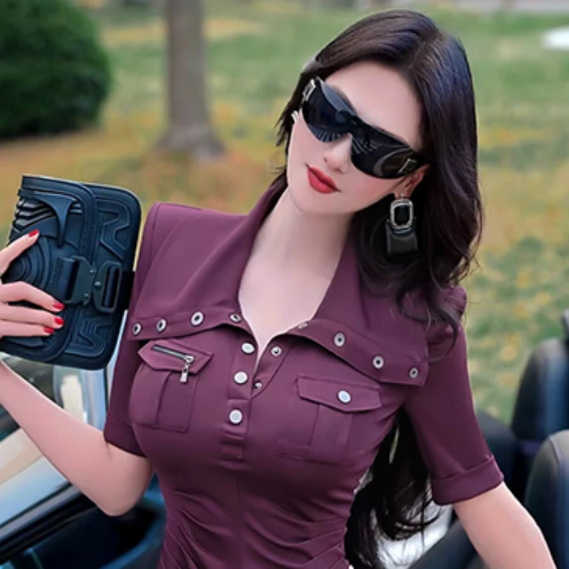 夏日休闲短袖T恤微喇叭裤两件套2025新款通勤干练一整套