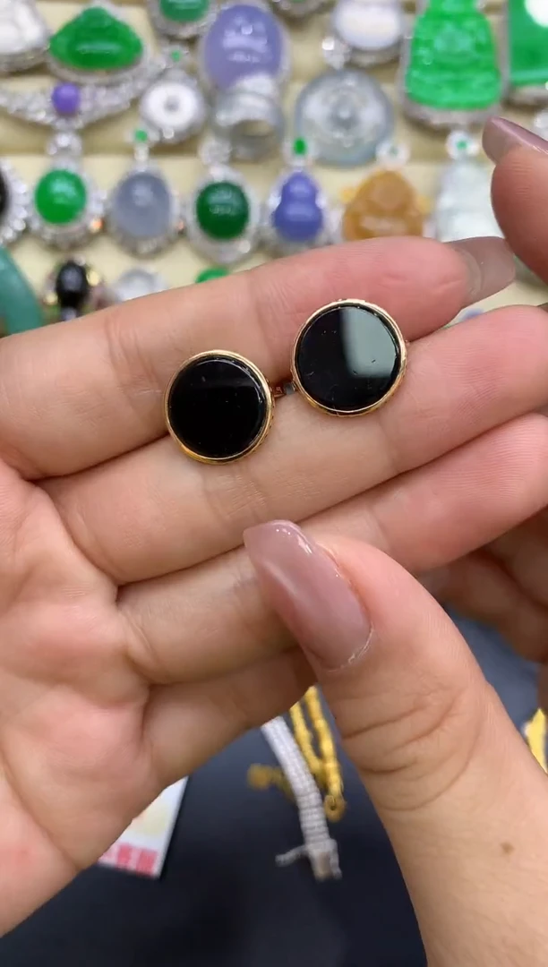 18K金镶嵌翡翠耳饰238-中国好珍宝