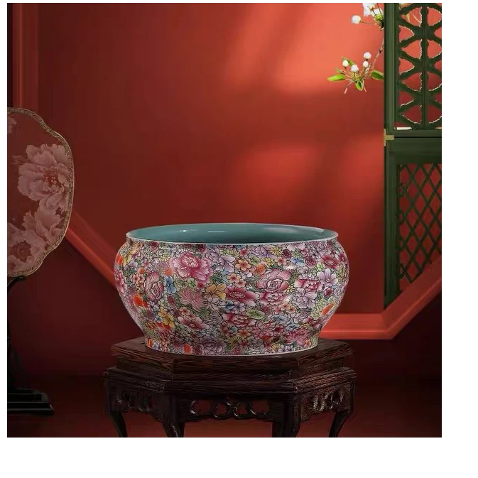 秋香茶具 五言六器景德镇手工如意芳菲建水茶洗