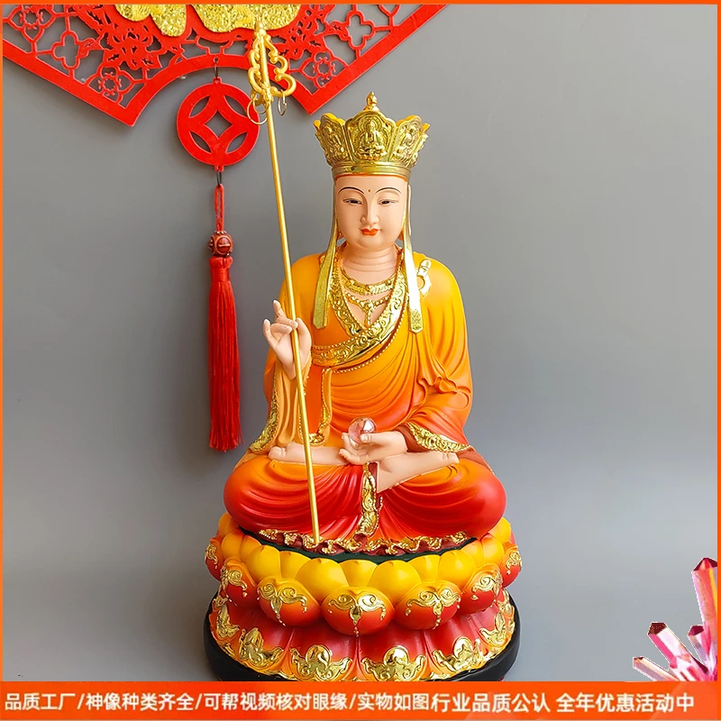 树脂新款红彩地藏王摆件手工艺品