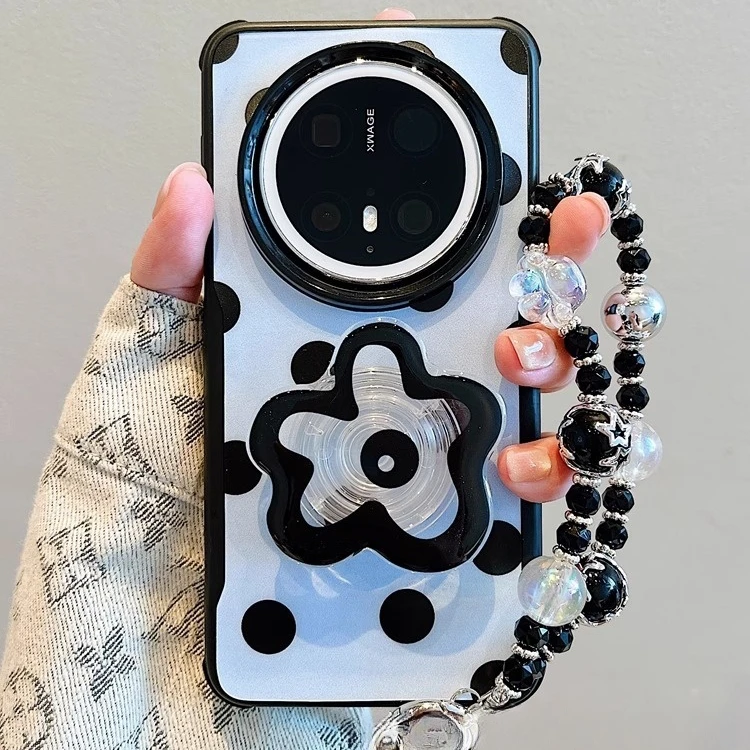 适用华为mate70pro+手机壳ins韩风小众黑色波点mate60/50/40pro女