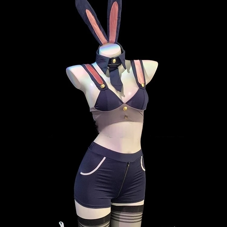 「兔子巡查」趣味内衣分体性感纯欲兔耳朵小胸显大内衣睡衣家居服
