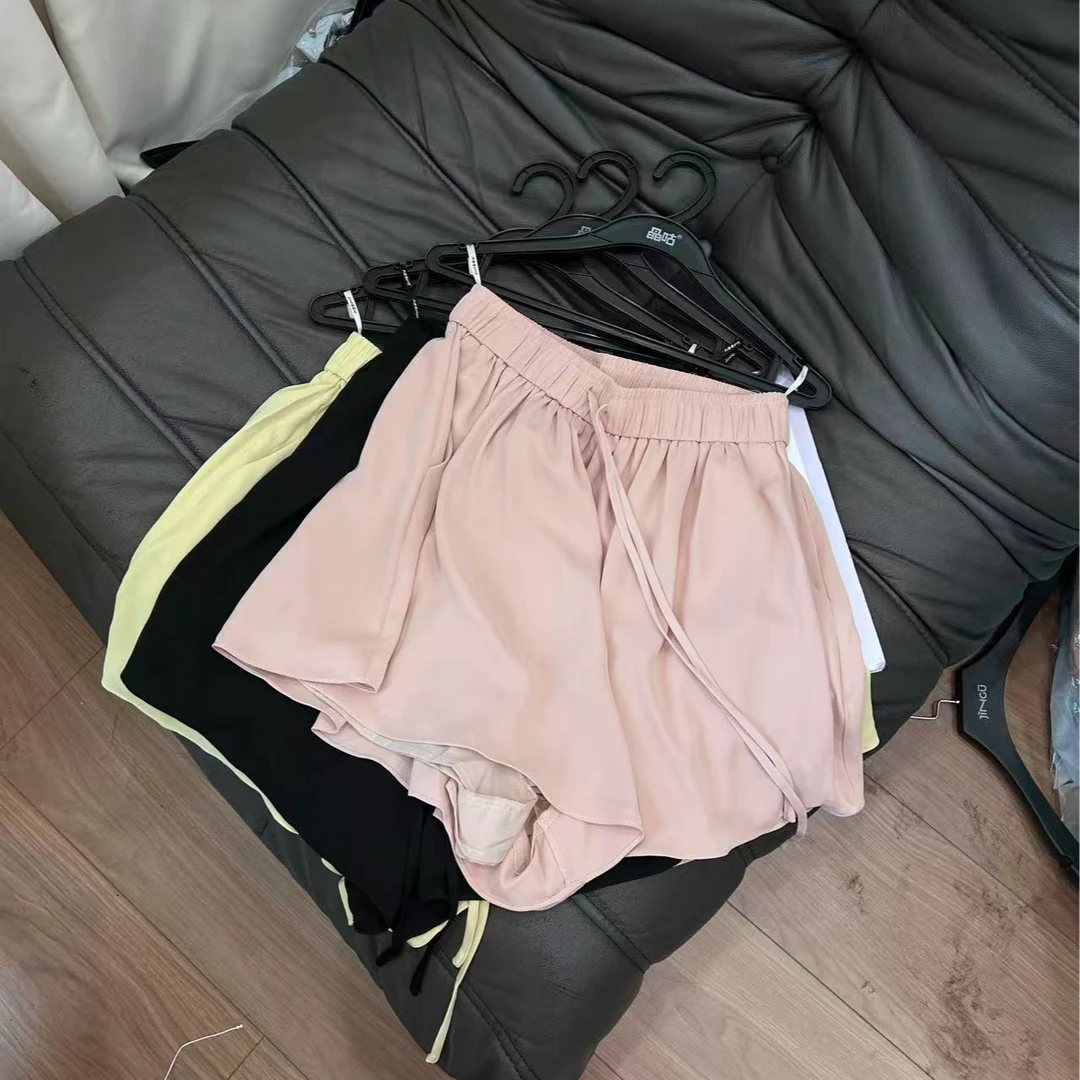 晶咕白标专供全松紧腰纯色裙裤