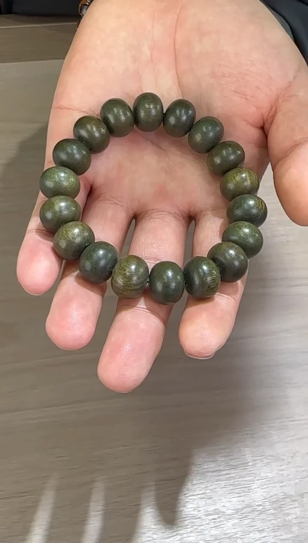 维腊木（绿檀）手串/手链绿檀算盘珠1.5