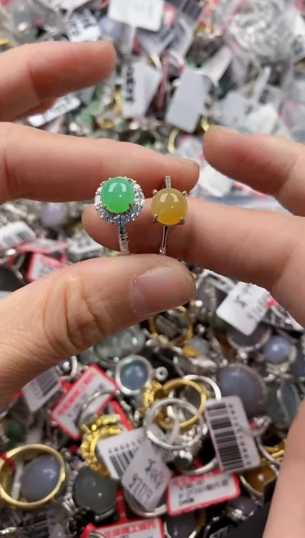 银S925镶嵌戒指翡翠222    4