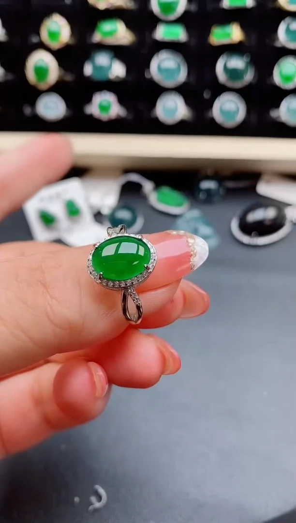 【闪购商品】翡翠戒指银S925镶嵌508505