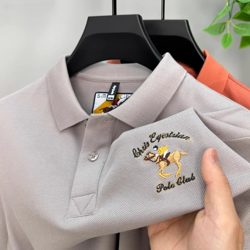 ZaSaFran短袖POLO衫男纯棉夏季带领保罗刺绣T恤宽松中年男装上衣