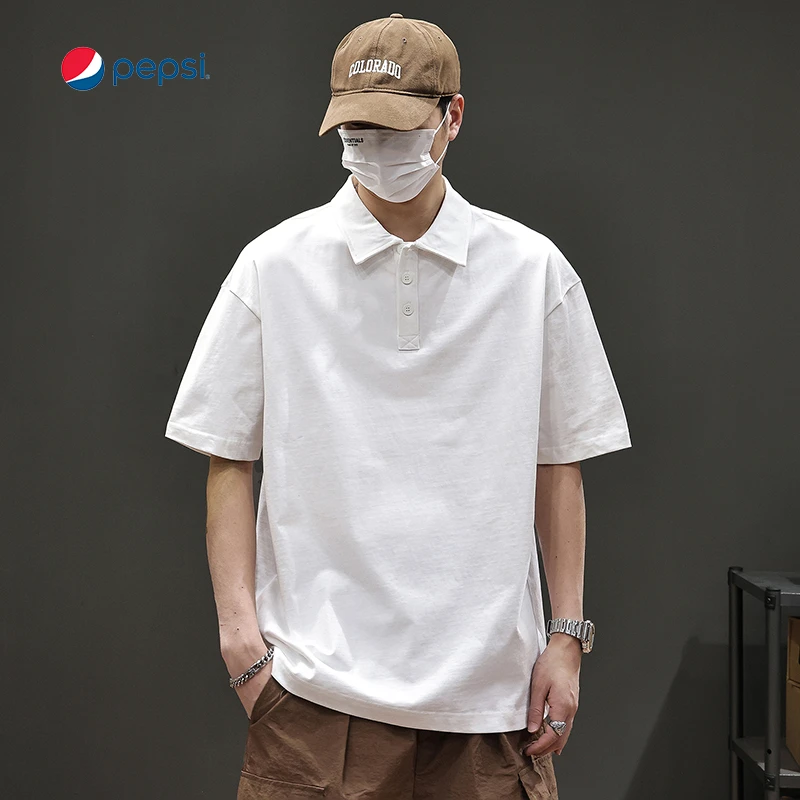 Pepsi百事纯棉POLO衫男生夏季男装薄款透气圆领t恤短袖T男士短袖