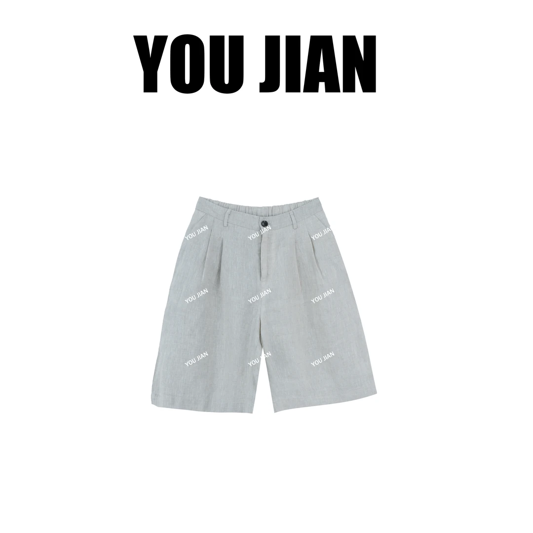 【日系廓形中裤】老钱风设计感亚阔腿中裤松紧腰慵懒松弛