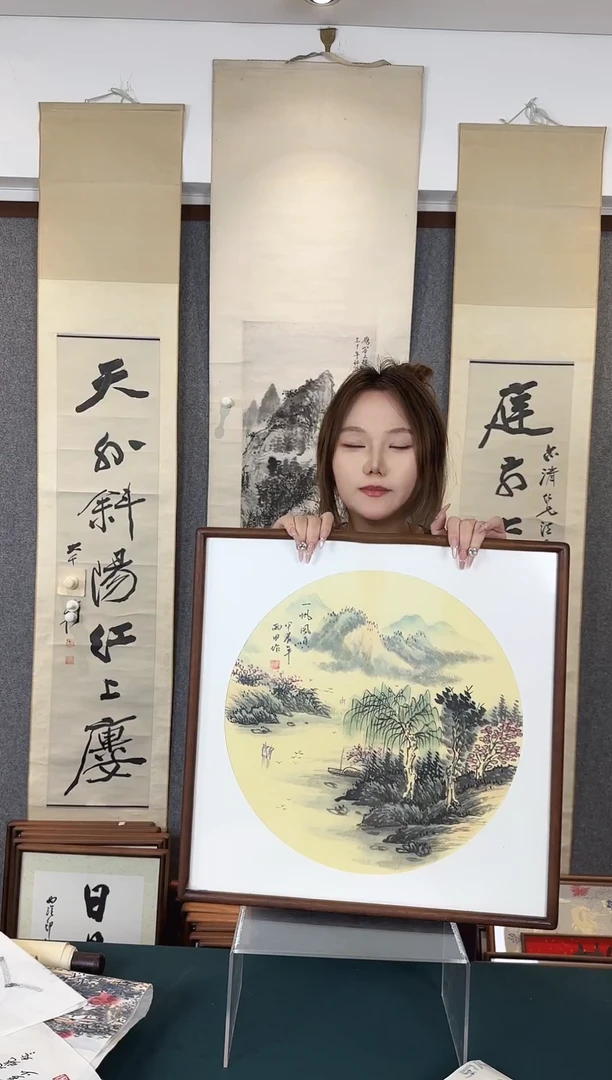 国画老师手绘山水作品