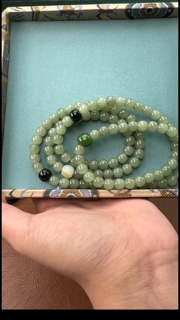 未镶嵌手链和田玉（青玉）青玉108卡7