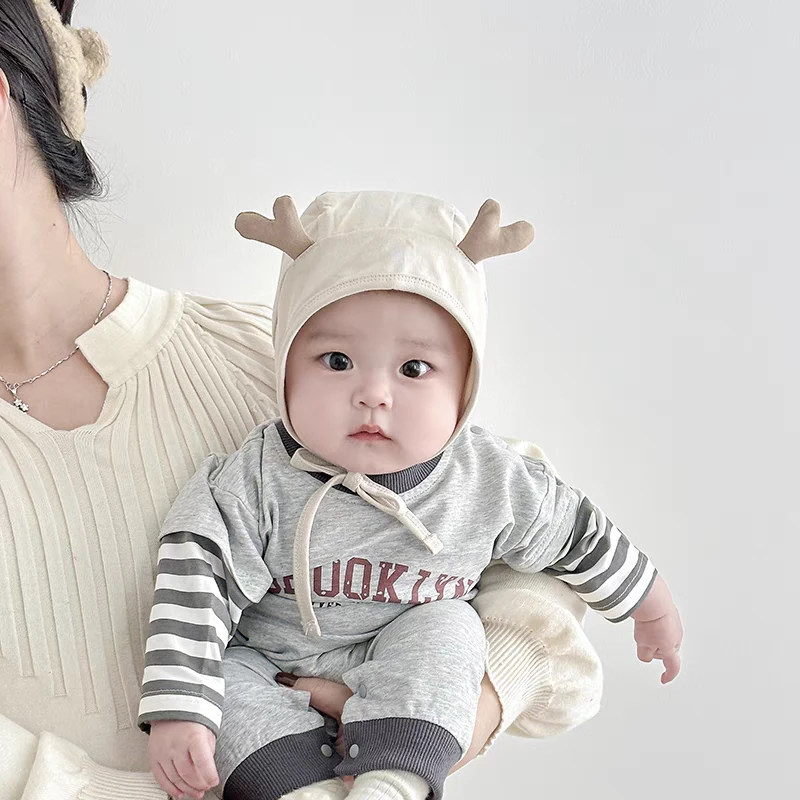 婴幼儿帽子春秋季薄款可爱护囱门宫廷帽男女宝宝小月龄新生包头帽