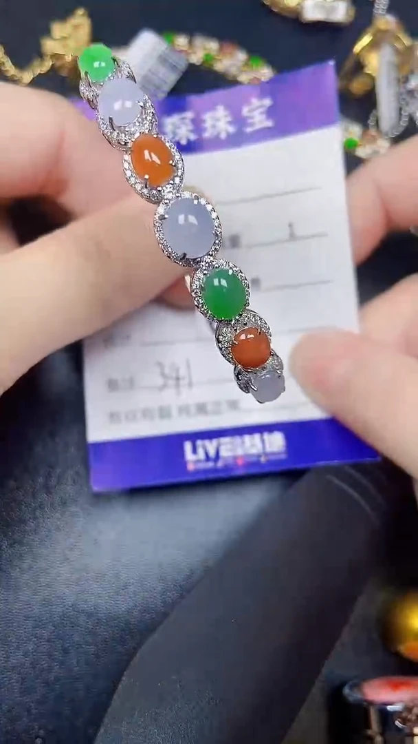 银S925镶嵌戒指翡翠3410