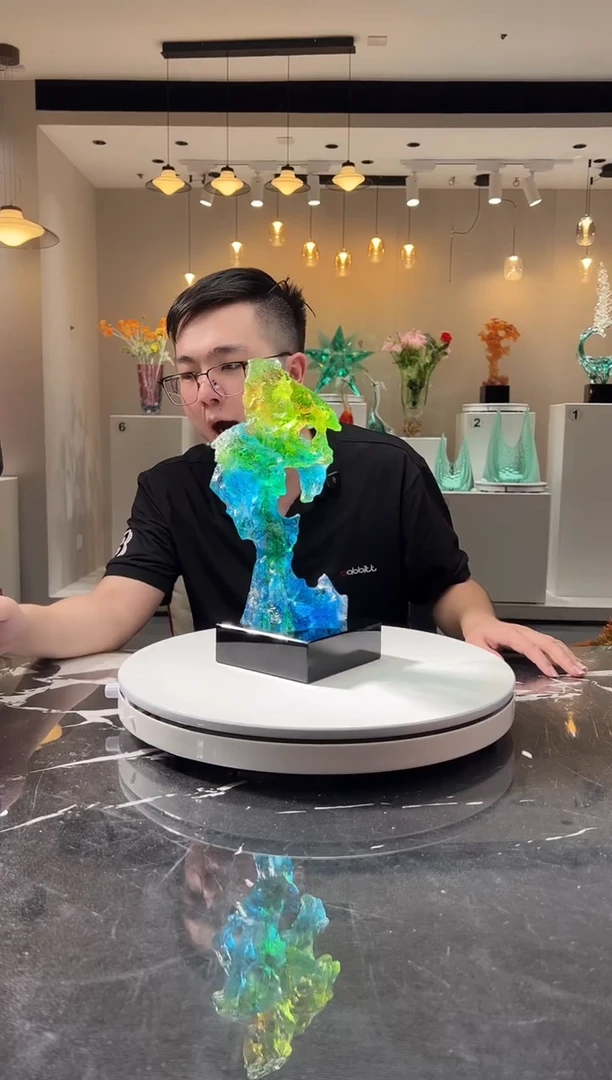 摆件巴比特美学-蓝绿中号太湖石