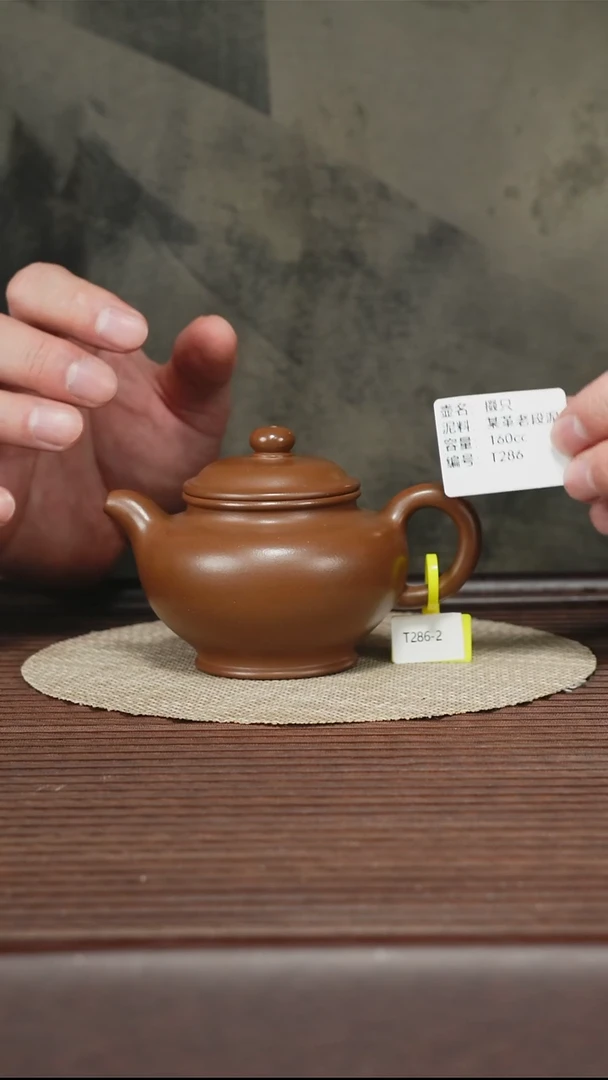 茶壶紫砂T286 某革老段泥 掇只 160cc