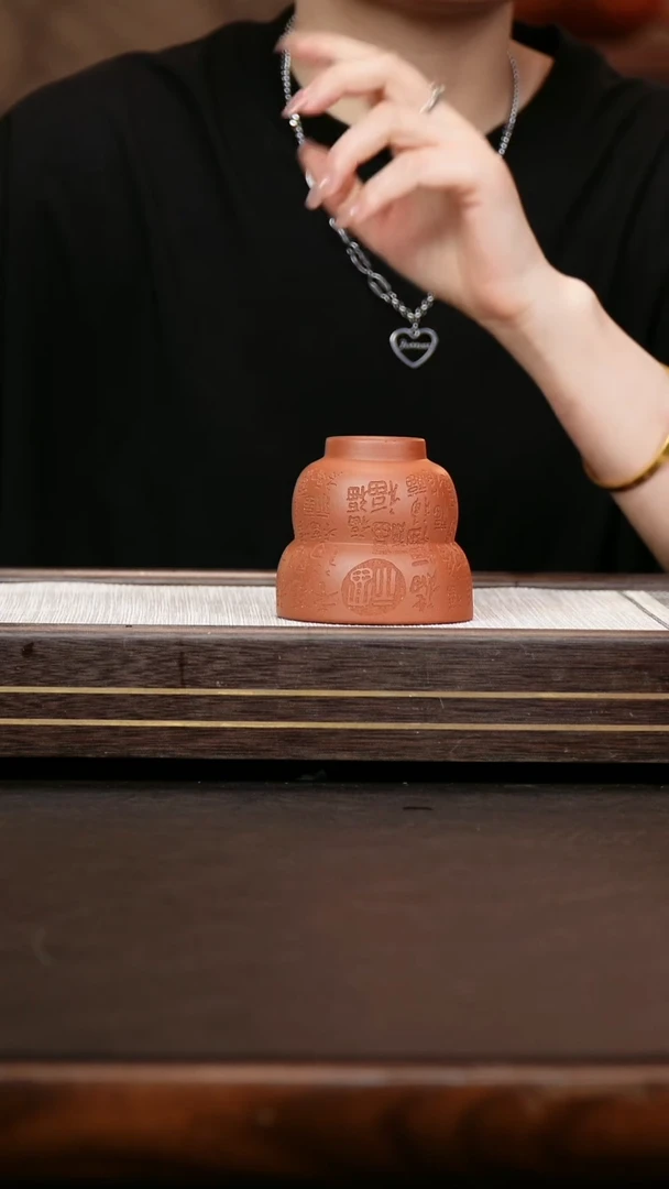 茶壶紫砂原矿紫泥  福禄杯  葫芦