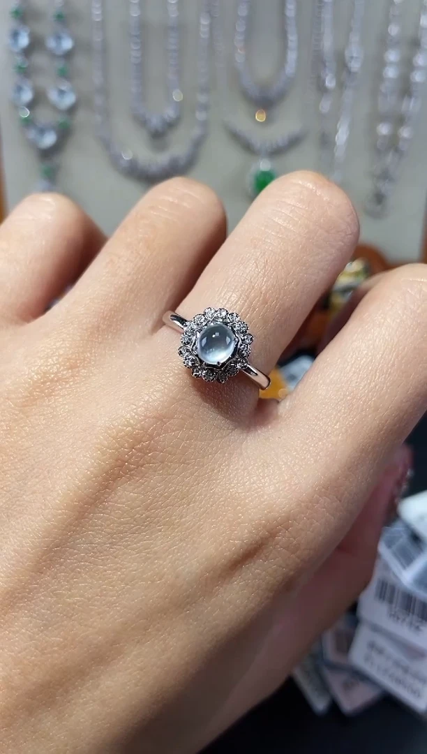 【闪购商品】翡翠戒指18K金镶嵌戒指