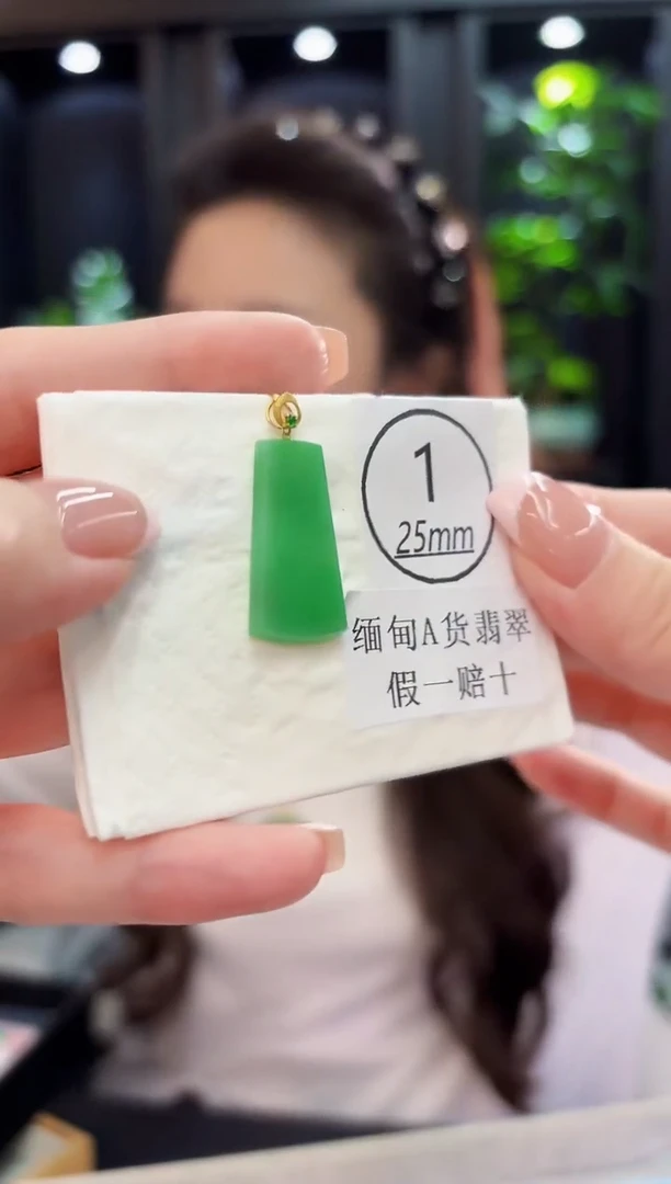 颈饰18K金镶嵌翡翠缅料A货/支持复检/一件