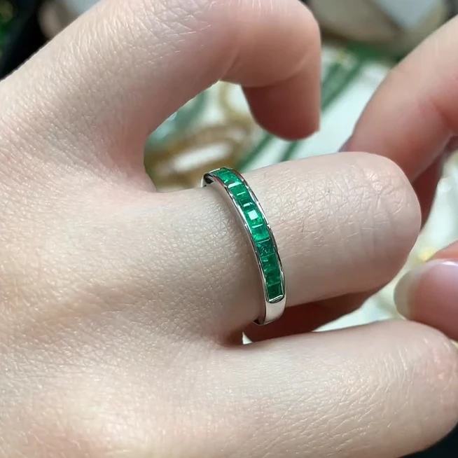 祖母绿戒指-18K金-LWJ57-BK|BZM1