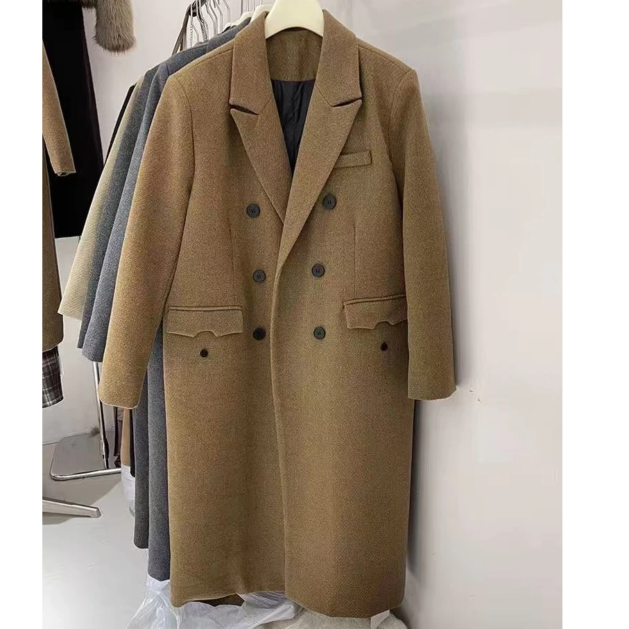 8659 复古温柔过膝长款西装外套 三楼 单