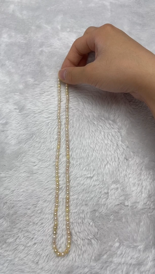 项链银S925镶嵌海水珍珠AK羽皇金4-4.5mm