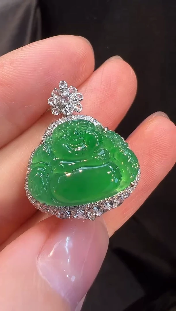 吊坠(不含链)18K金镶嵌翡翠L6吊坠