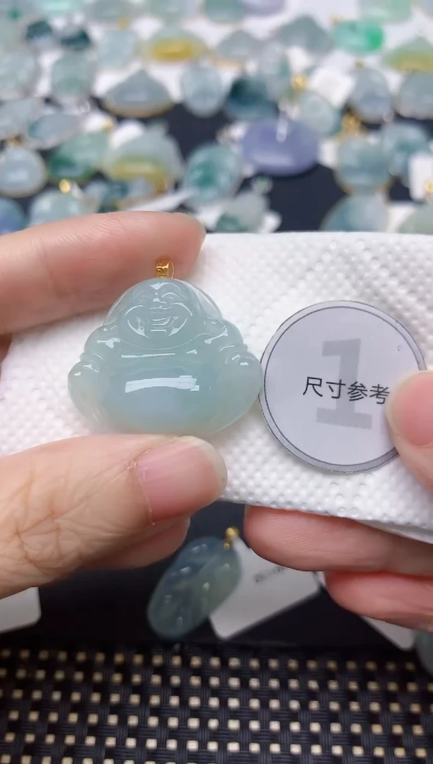 颈饰18K金镶嵌翡翠天然缅甸A货翡翠