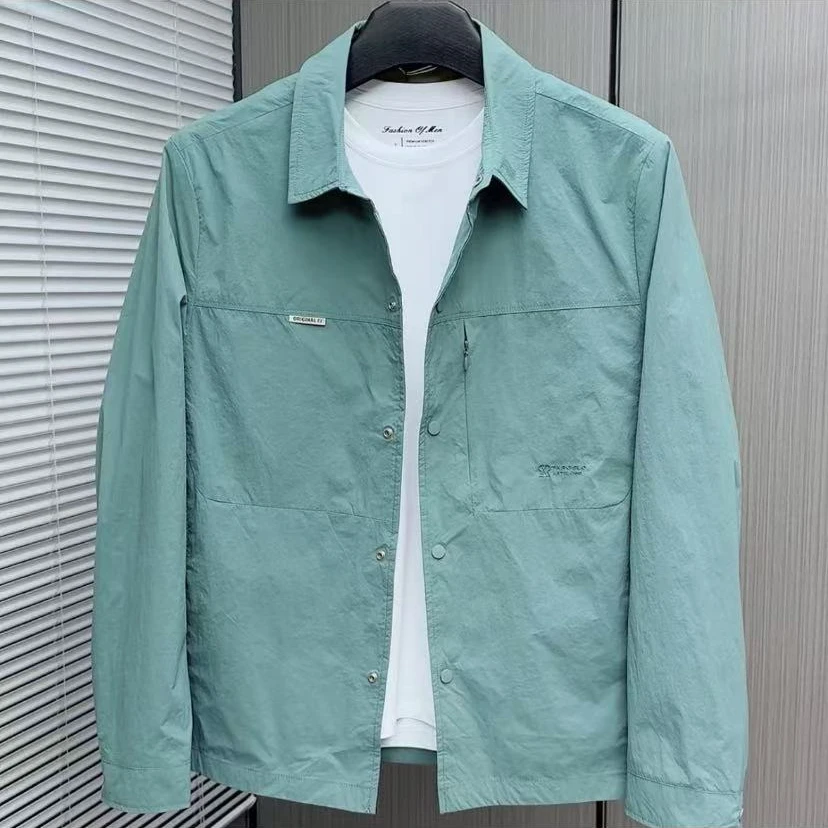 春夏新款高品质男士翻领休闲夹克外套