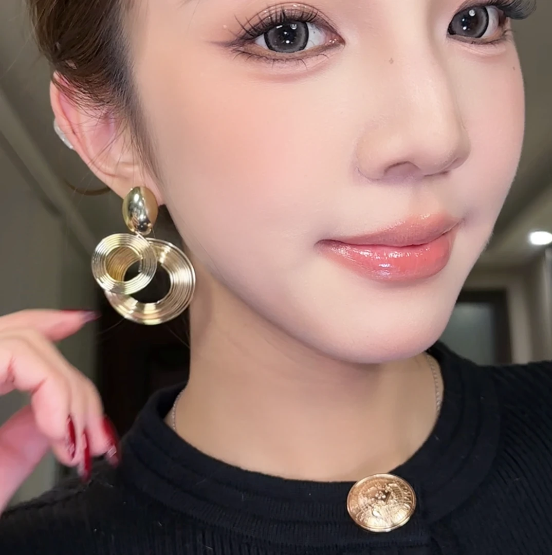 合金耳饰 欧美风气质夸张小众设计感高级金属耳圈