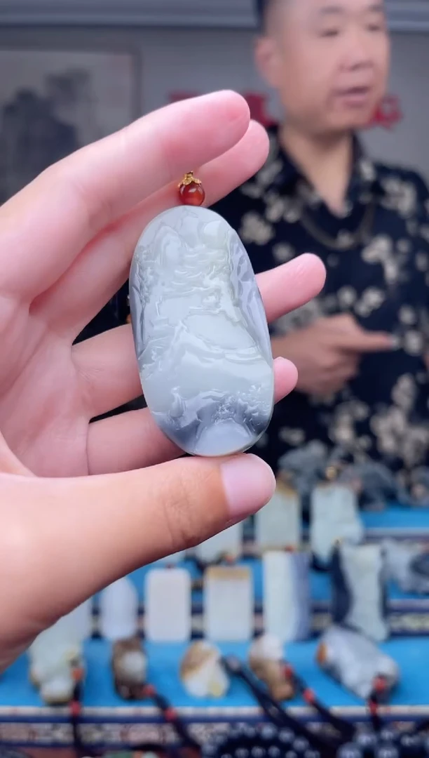 和田玉未镶嵌挂件1