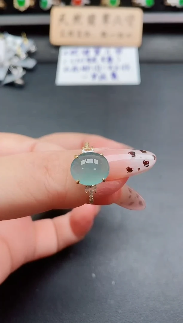 银S925镶嵌戒指翡翠1