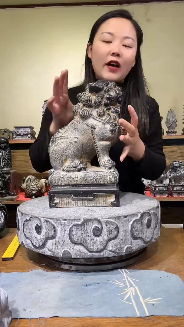 石材中堂喜狮子高30