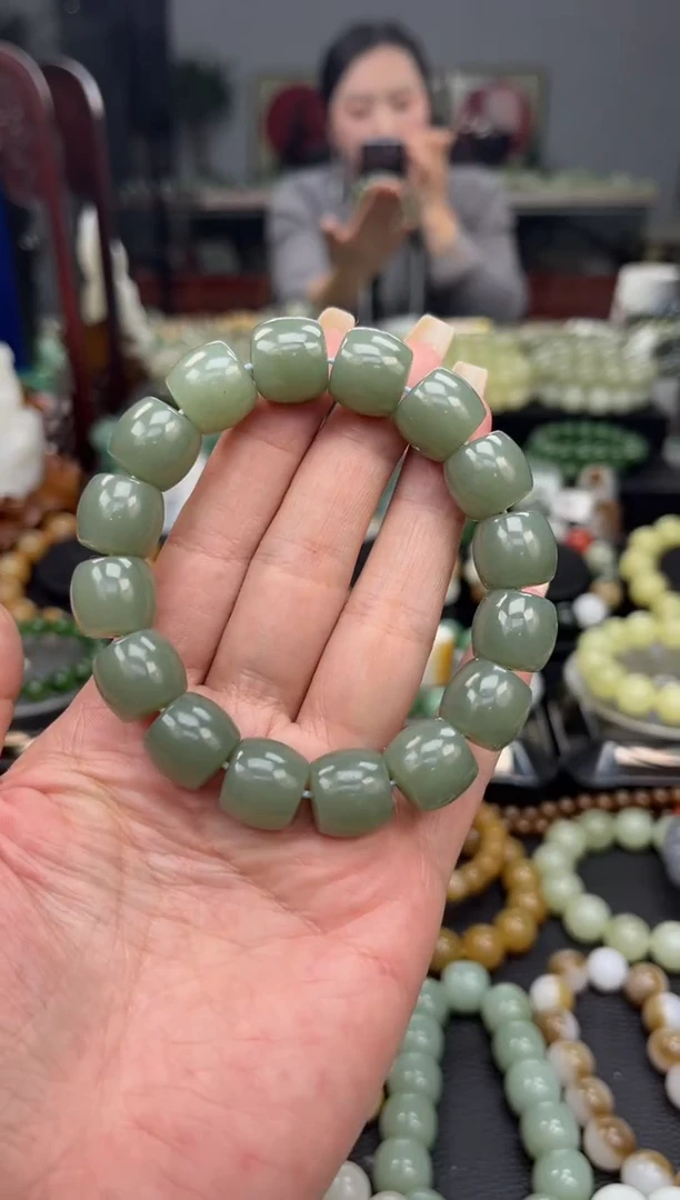 【闪购商品】和田玉手串未镶嵌新疆且末蓝卡14