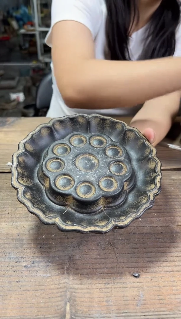 陶土【火山泥】莲蓬壶承