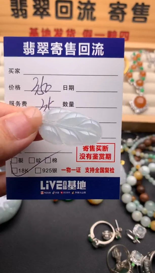 翡翠18K金镶嵌颈饰10136197
