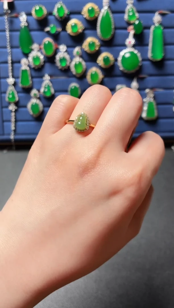 银S925镶嵌和田玉珠宝半成品107