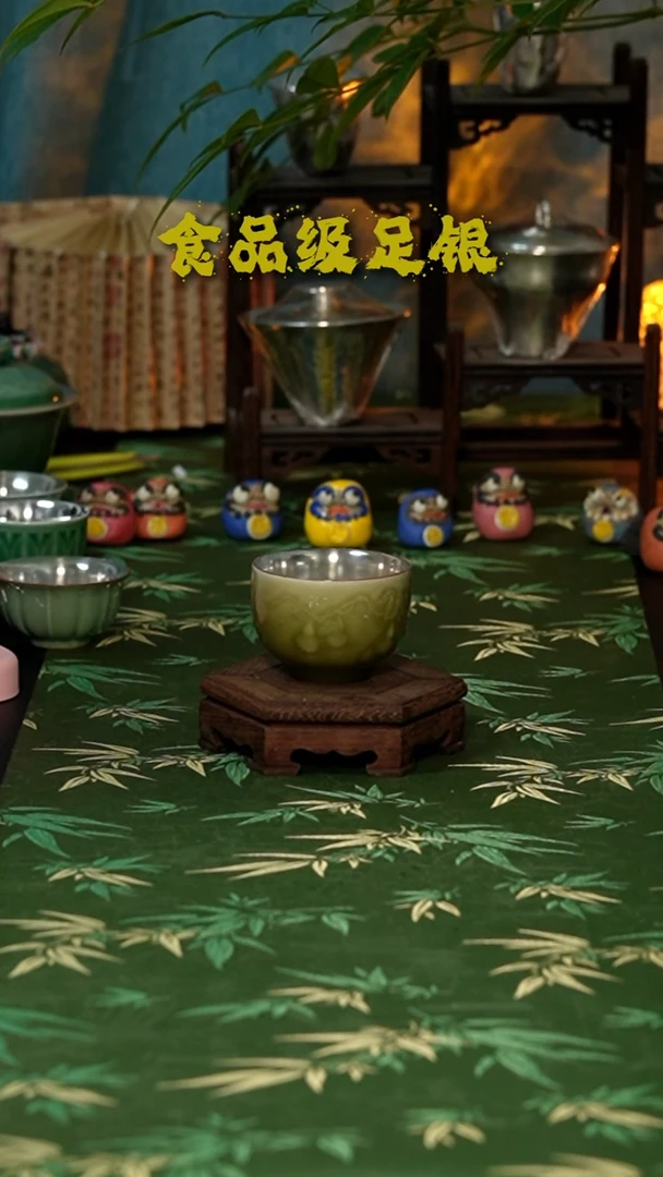 浮雕葫芦银瓷比主人杯