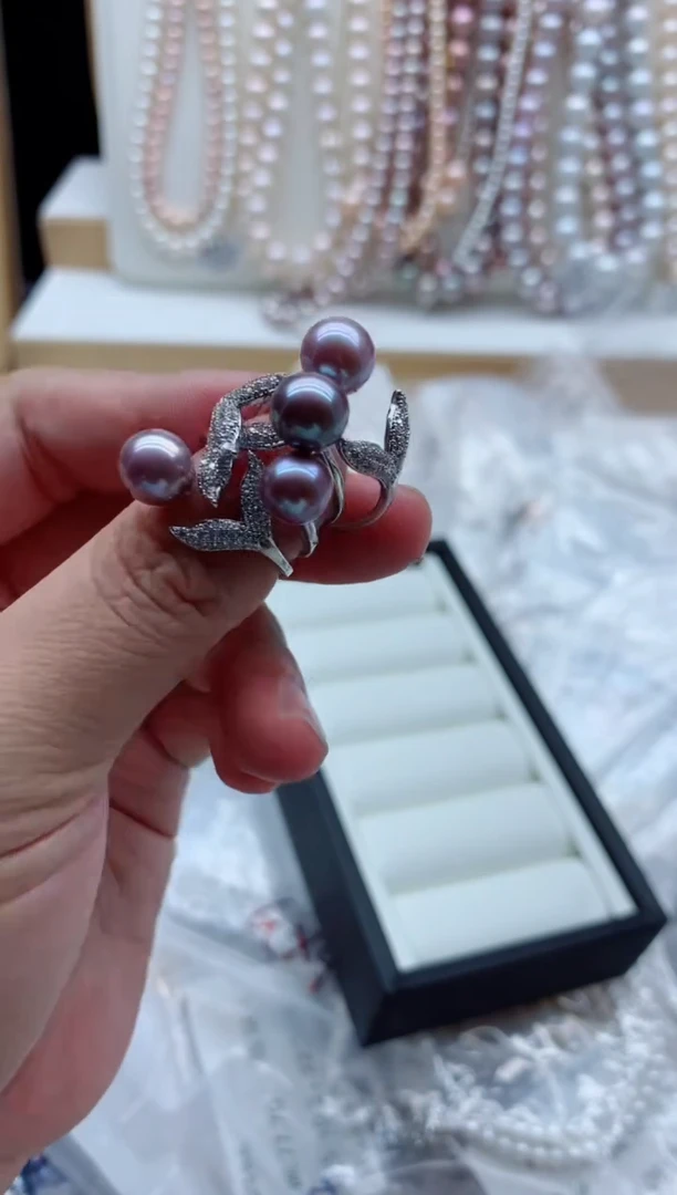 合金戒指淡水珍珠多样性发其一，非无暇