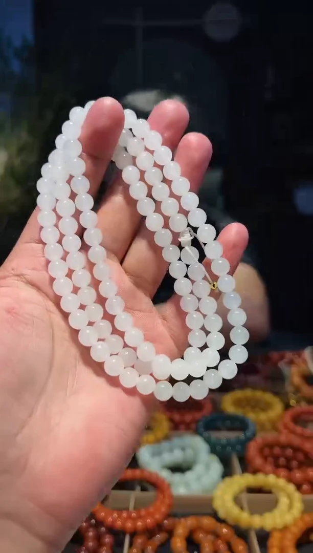 手串未镶嵌和田玉108多圈8+