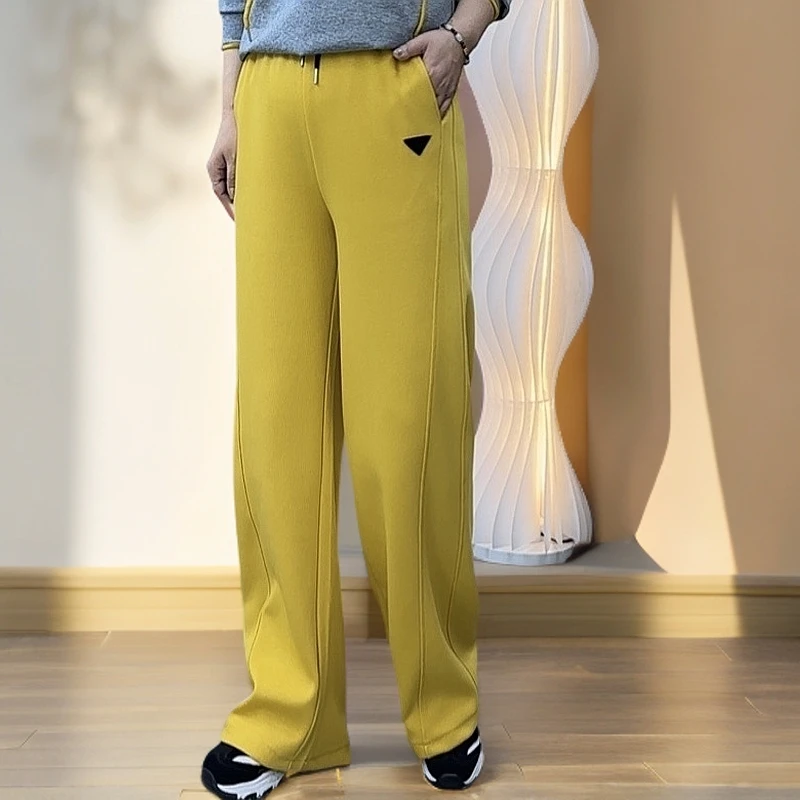 2025春季新品时尚百搭潮流显瘦纯色洋气抽绳休闲女士长裤567