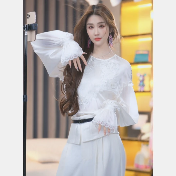 【张喜喜】2025款桑蚕丝时尚女士春夏季百搭衬衫上衣 250015