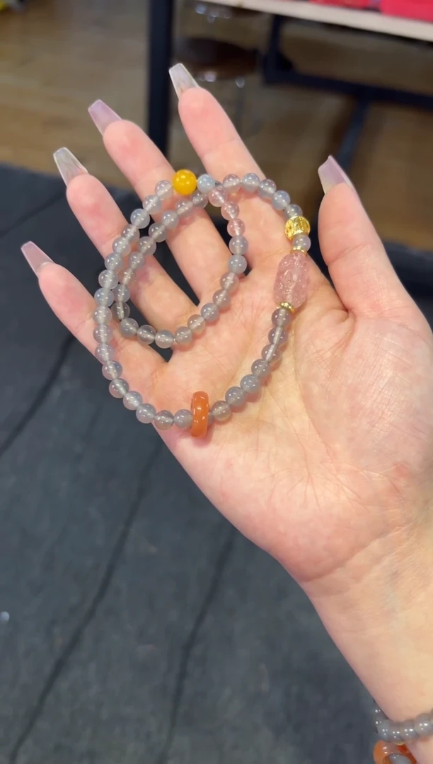 【闪购商品】蜜蜡手链未镶嵌   蜜蜡南红设计烟雨江南双圈