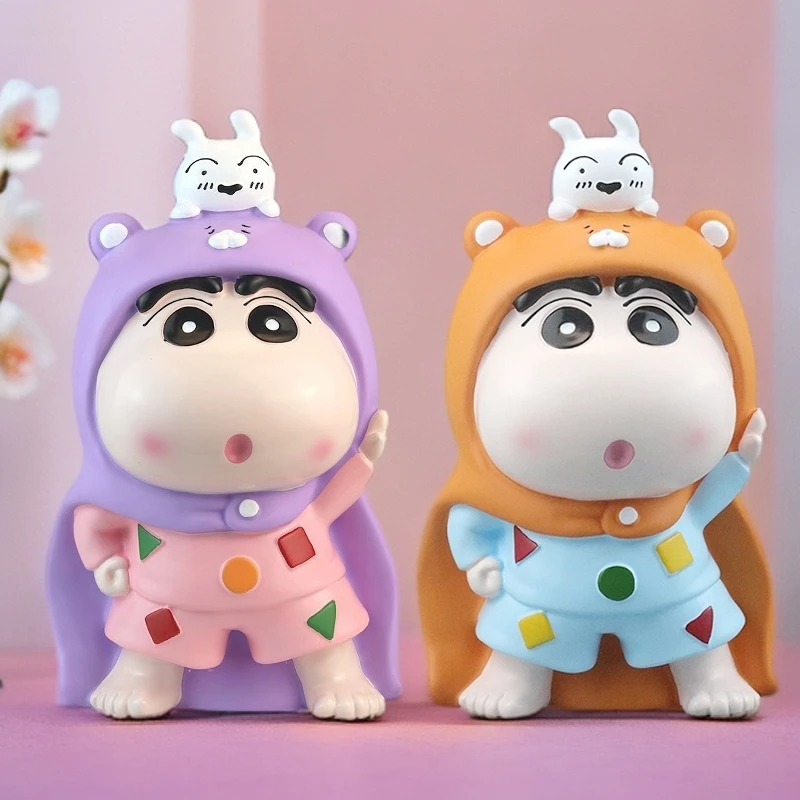 中号橘紫色披风小新可爱节日生日礼物蜡笔小新搪胶蜡笔小新存钱罐