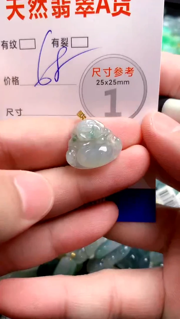 翡翠18K金镶嵌颈饰24000311
