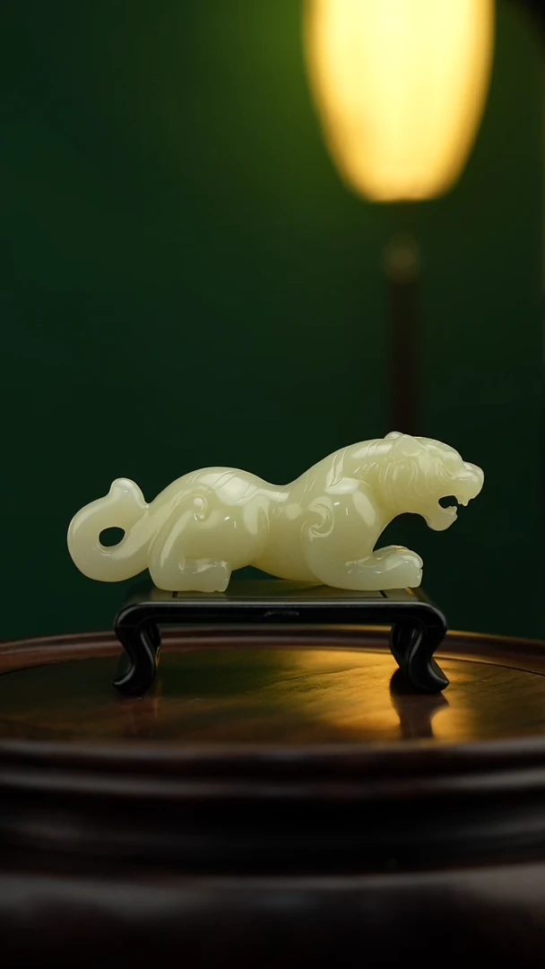 玉【虎虎生威】天然玉手把件