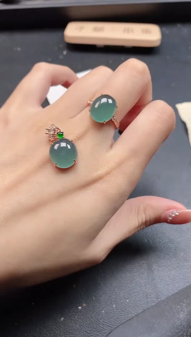 银S925镶嵌戒指翡翠5151